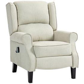 Vibrating Massage Recliner Chair with Heat, Beige Wingback Push Back Chair, Ultimate Living Room Comfort