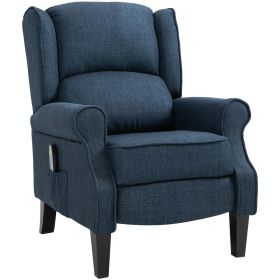 Massage Sofa Chair with Heat, Massage Recliner Chair with Remote Controller, Side Pocket, Blue