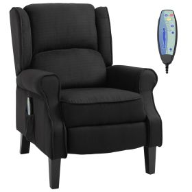 Recliner Massage Chair with Heat, Massage Recliner Chair with Remote Controller, Side Pocket, Black
