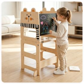 3-in-1 Convertible Toddler Learning Tower Step Stool with Chalkboard