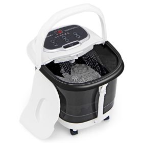 Portable All-In-One Heated Foot Spa Bath Motorized Massager (Color: BLACK)